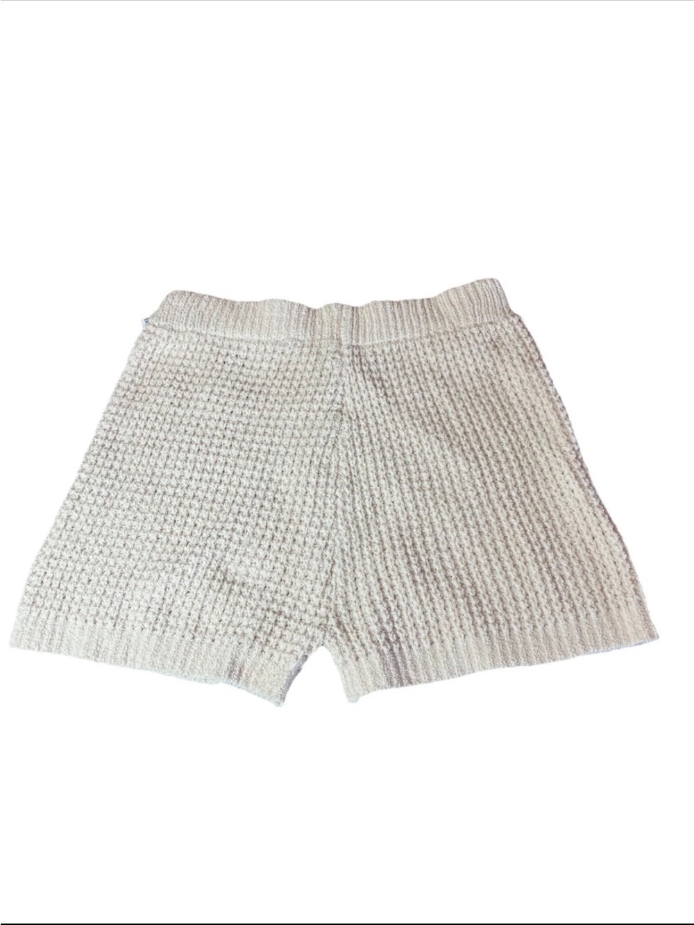 Sincerely Jules Women's Knit Shorts Size L Cream Waffle Knit Lounge Casual Boho